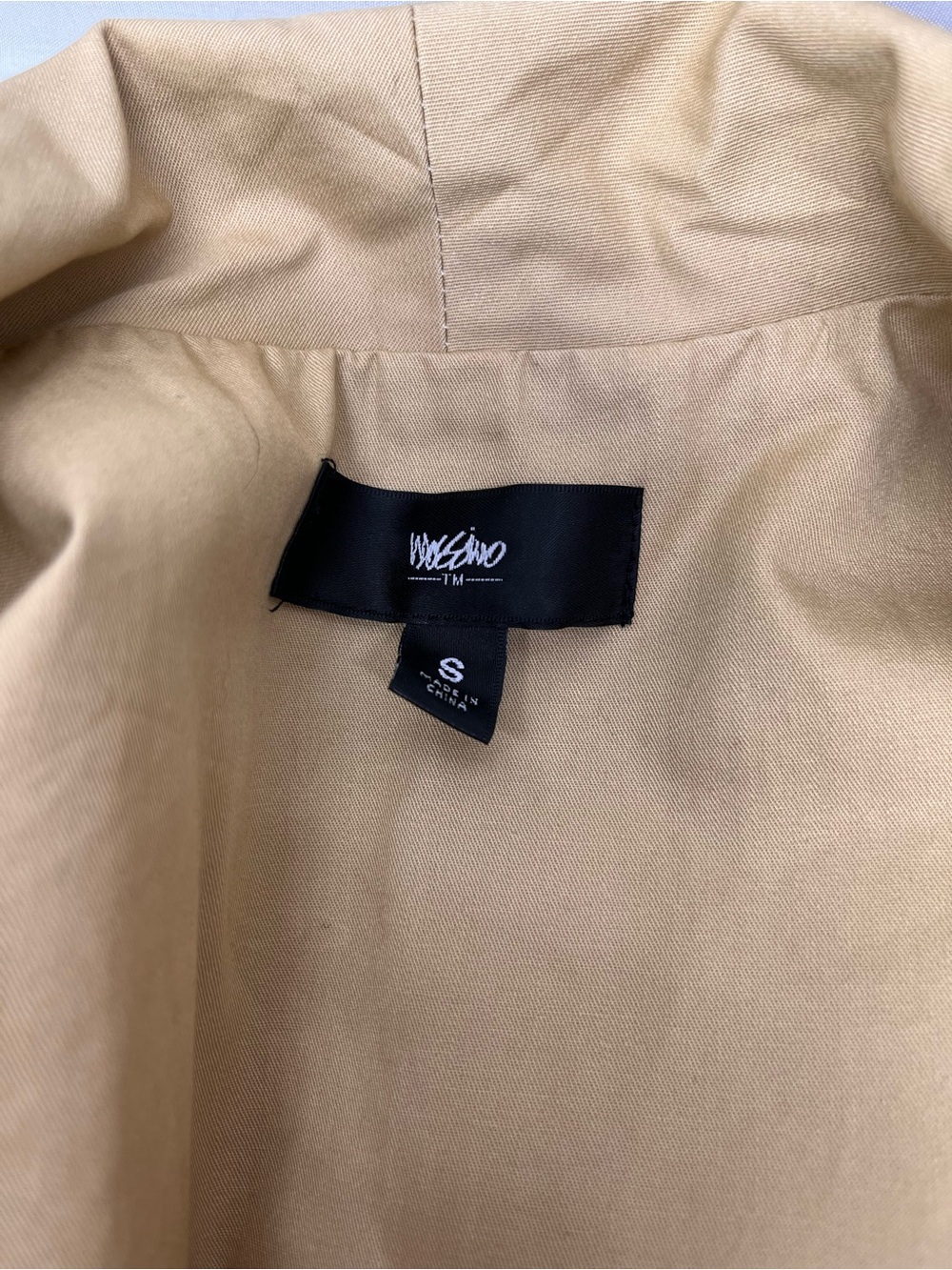 Mossimo Supply Co. Tan Wrap Trench Coat with Self-Tie Belt - Picture 6 of 7
